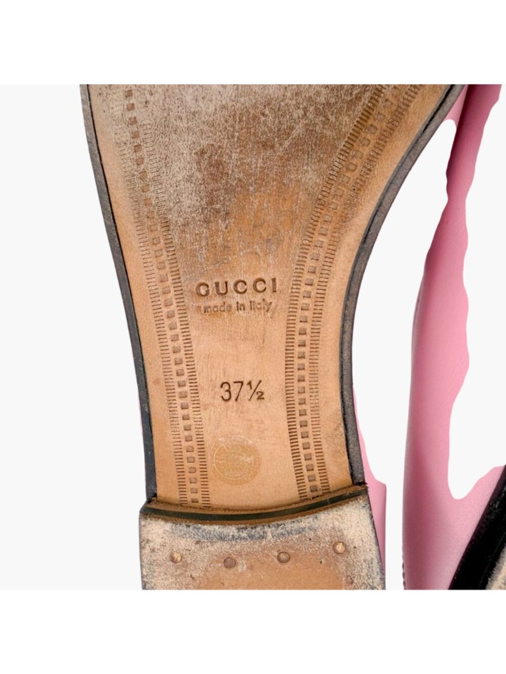 Gucci Mystic Cat Brixton Horsebit Loafers Pink Leather Size 37.5 US 7.5 Women's - Picture 13 of 15